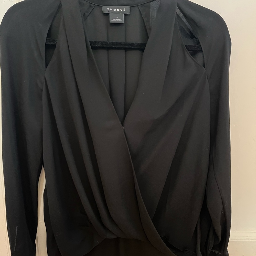 Trouvé Black Drape Blouse